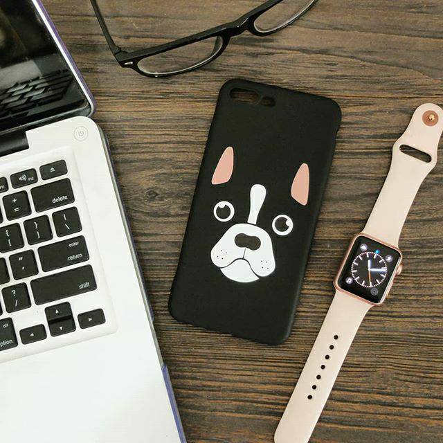 Softcase BLACK French Bulldog Iphone Samsung Oppo Xiaomi REalme Vivo ALL TYPE Custom bisa kasih nama