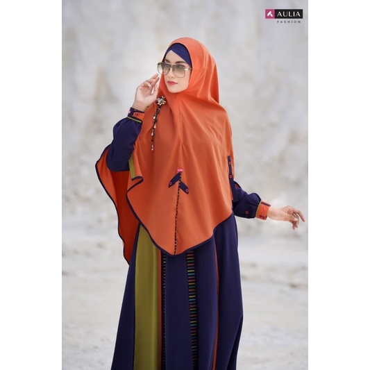 Aulia Fashion Set Gamis Busui Syari Premium HAWA NAVY New Semi Limited