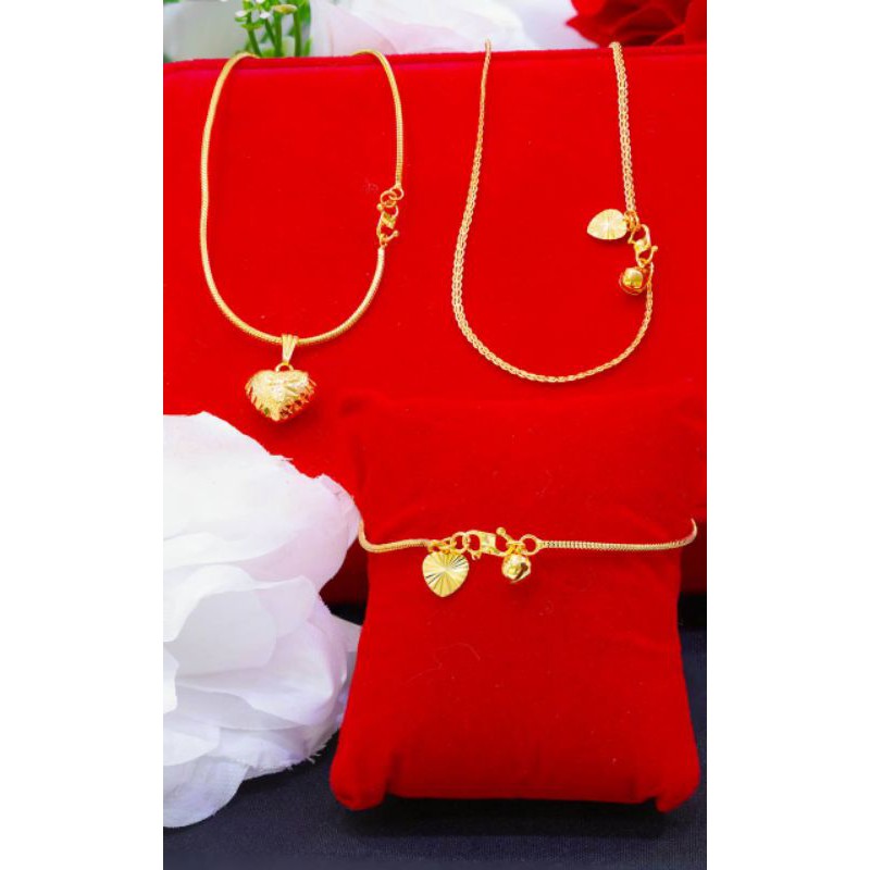 set rantai belut  kalung dan gelang free Cicin emas Bangkok sadur ori sadur