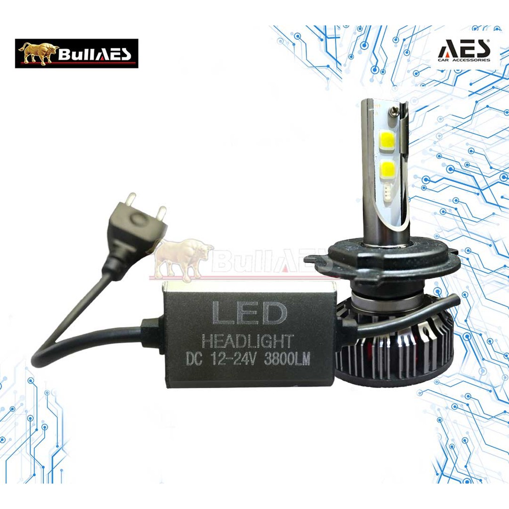 LAMPU LED HEADLAMP H4 RGB MERK BULLAES