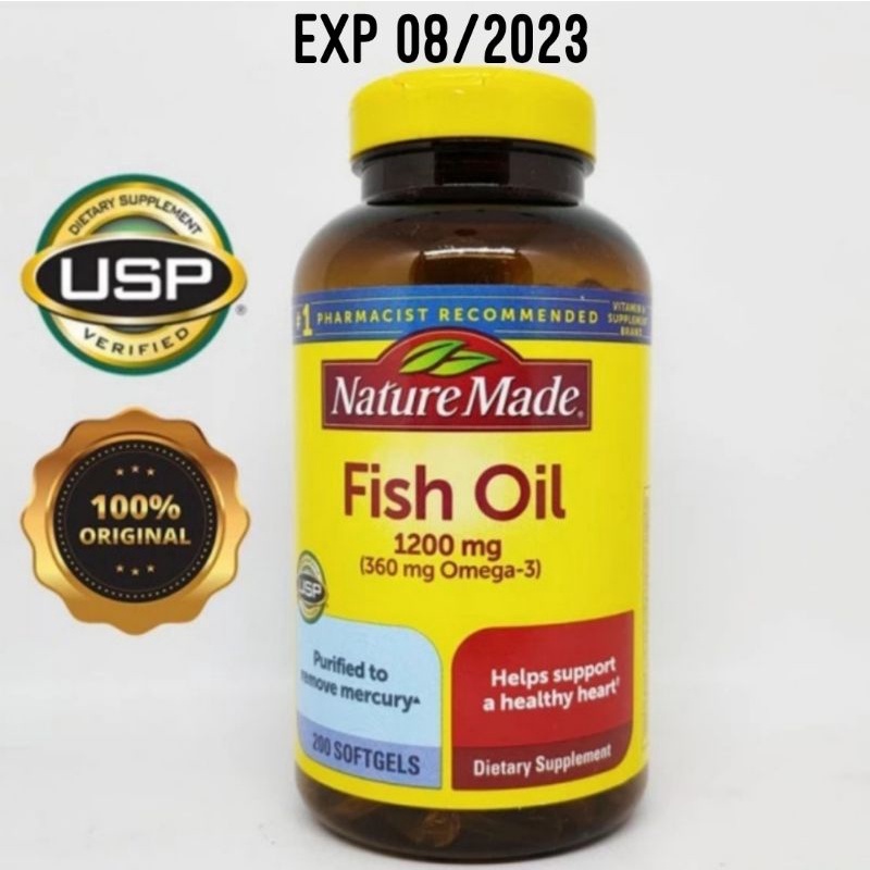 Nature made fish oil 1200 mg 200 Softgels omega 3