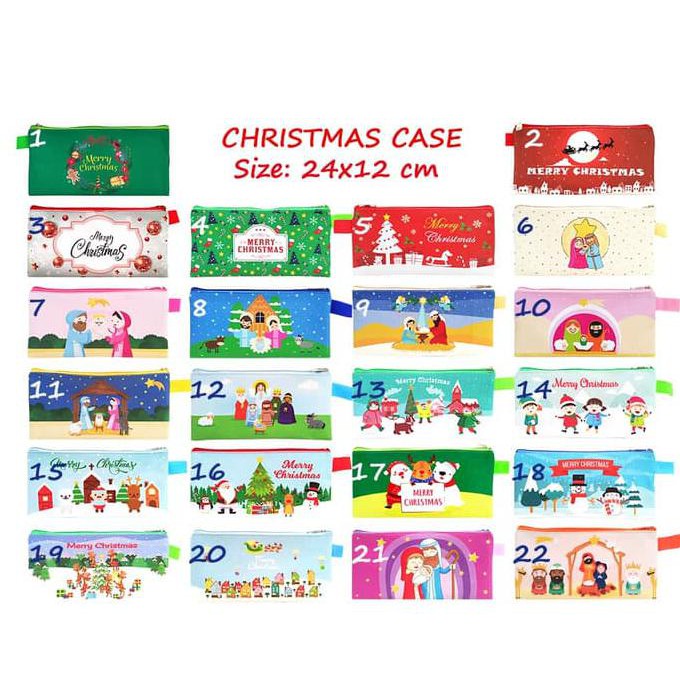 

promo Christmas Case Aneka Karakter dan Motif Tempat Pensil Suvenir Natal