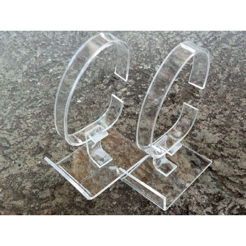 PROMO!! DISPLAY JAM TANGAN AKRILIK CANGKANG JAM TANGAN AKRILIK PAJANGAN JAM TANGAN-Bening