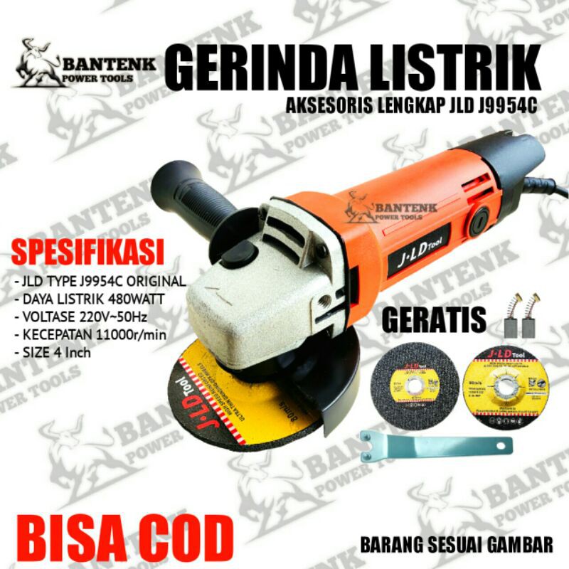 MESIN GERINDA JLD J9954C GURINDA 4 INCH. MESIN GERINDA JLD TOOL MESIN GERINDA LISTRIK GURINDA TANGAN