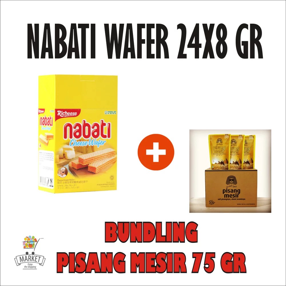 

Bundling Nabati Wafer 24x8 Gram Plus Pisang Mesir 75 Gram