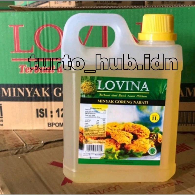 1 karton minyak goreng lovina jerigen 1 liter (isi 12)