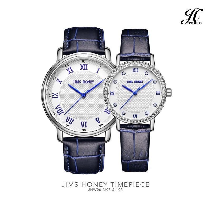 JIMS HONEY JHW06 COUPLE WATCH  ORI JAM TANGAN PRIA WANITA PASANGAN STAINLESS QUARTZ ANTI AIR FREE BOX JHW6