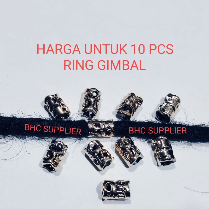 Ring Gimbal / Dreadlocks Ring / Cincin Gimbal / Dreadlock Rambut Gimbal Asli Sintetik