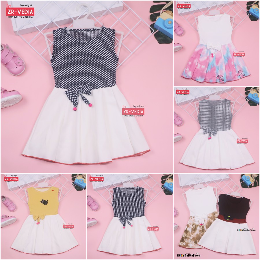 Dress Angel uk 1-2 tahun / Dres Anak Perempuan Cewek Baju Motif Murah Casual Pesta Yukensi Adem