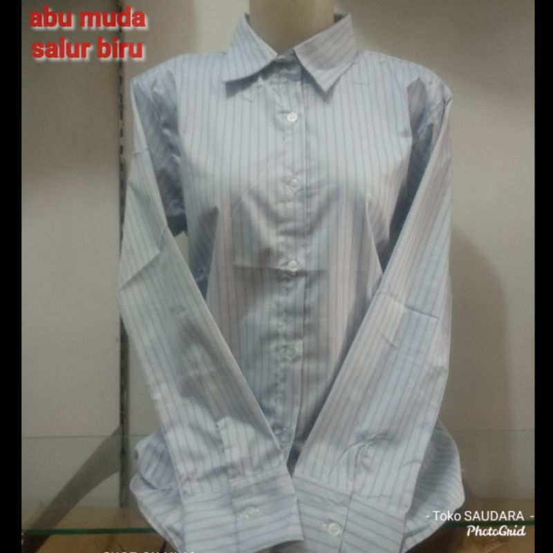 Kemeja formal wanita salur/kotak stertch