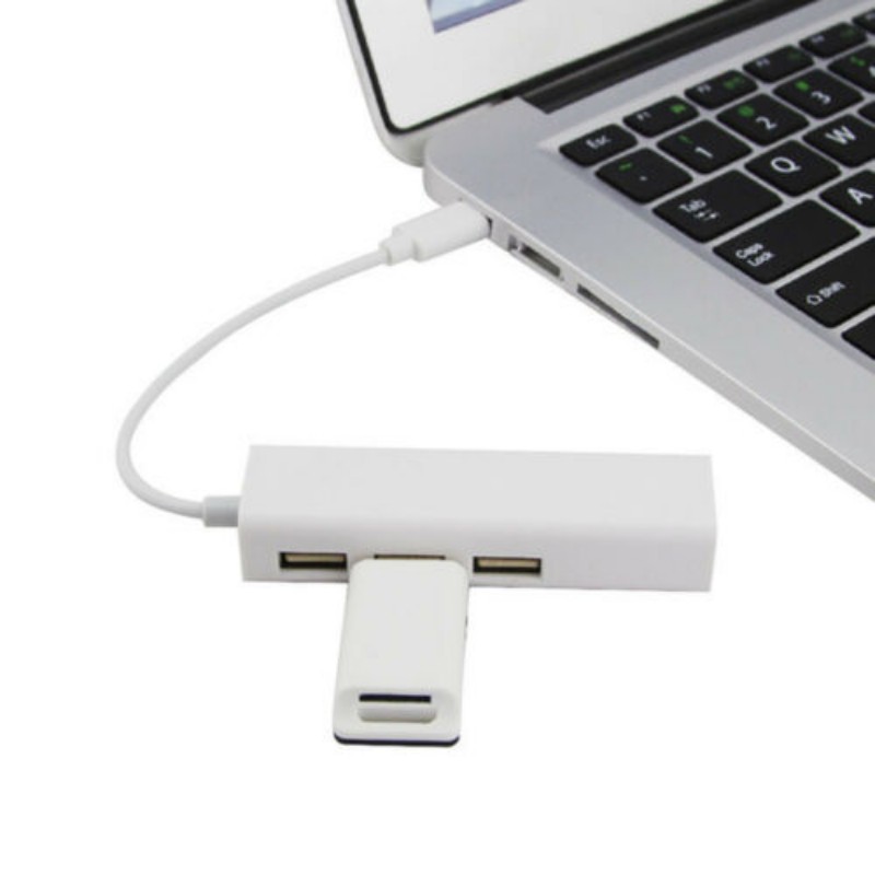 Adapter Hub Splitter Usb 3.1 10gbps Ethernet Lan Rj45 3 Port Usb-C Untuk Macbook / Pc