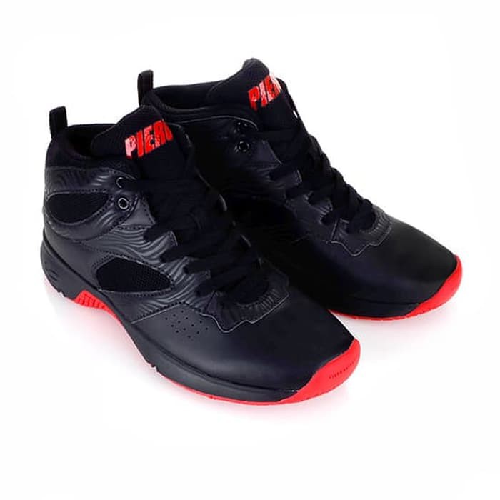 PIERO SEPATU BASKET COMMANDER - BLACK/RED - Hitam, 38