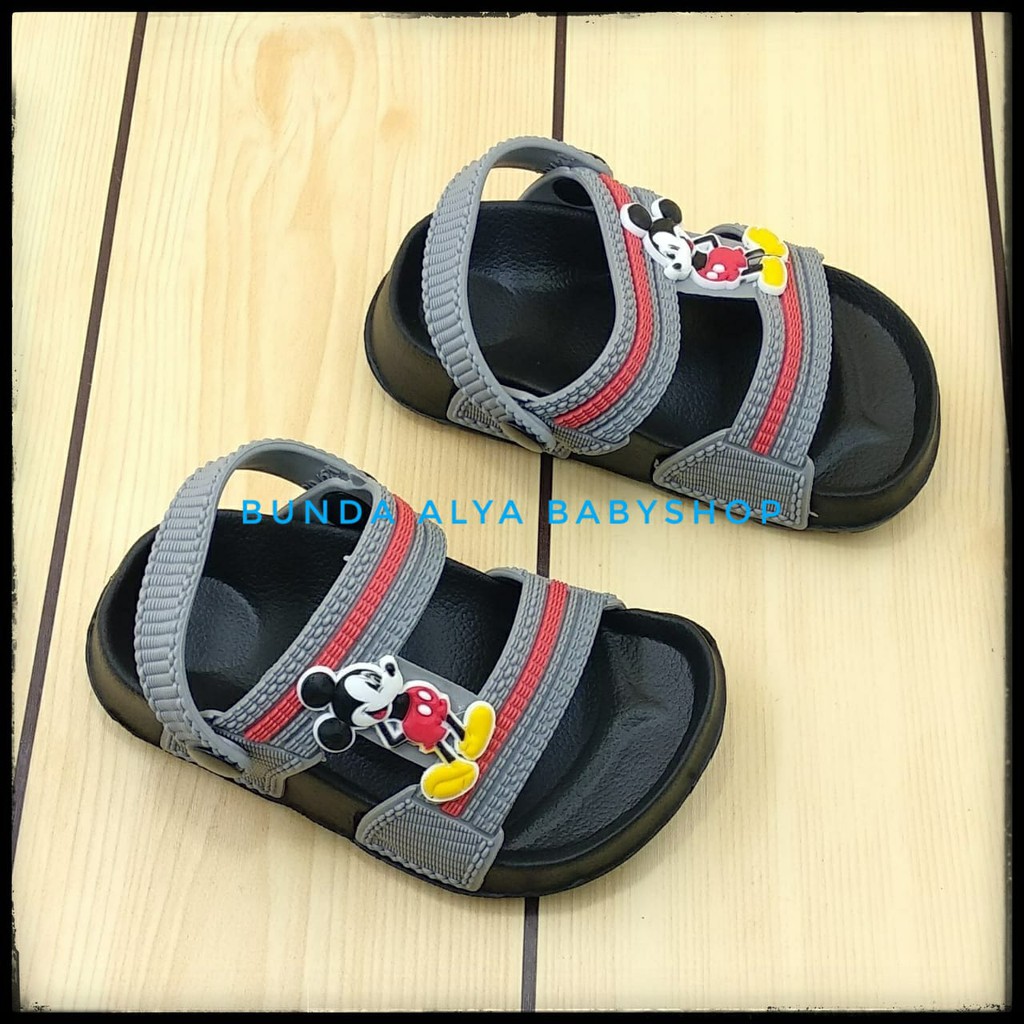 Sendal Anak Laki Laki Usia 2 Tahunan Kartun ABU Alas Karet - Sepatu Sandal Anak Cowok Karet Anti Slip Size 23 - 25