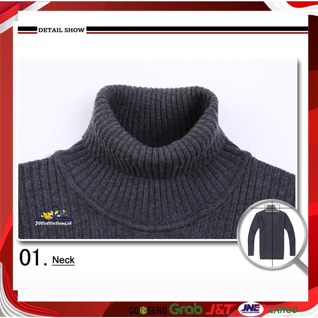 Turtleneck Sweater Rajut Wanita 3XL Big Size / Sweater Rajut Jumbo - JCCollections