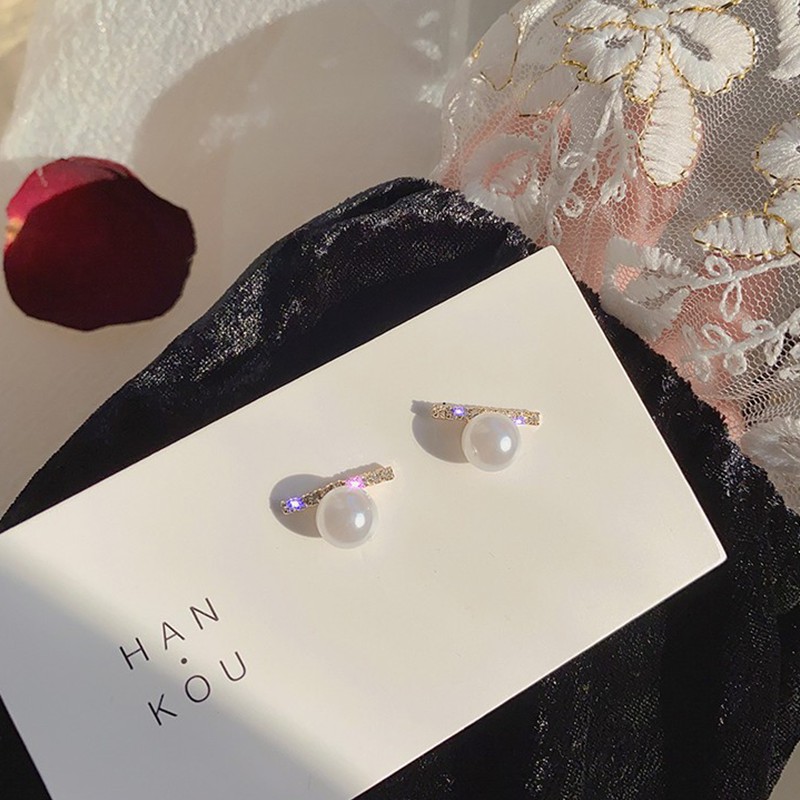 Anting Mutiara Bahan S925 Silver Gaya Korea Untuk Perempuan