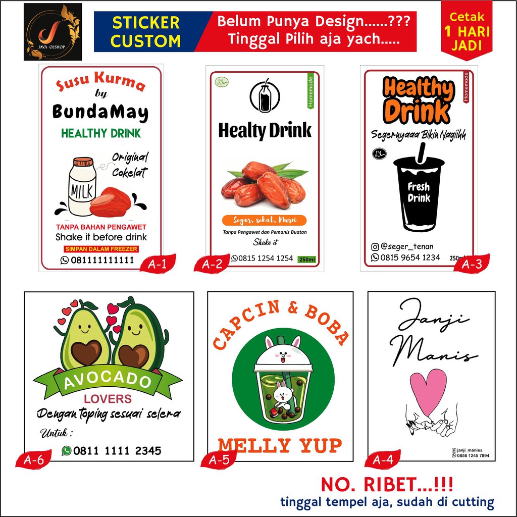 

STIKER PRODUK KEMASAN MAKANAN MINUMAN A3 + CUTTING