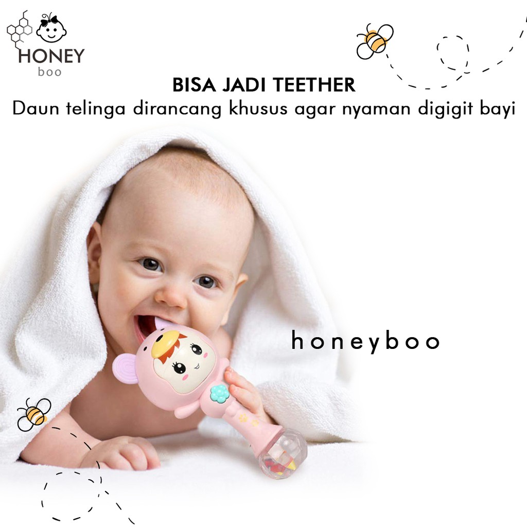 Honey Boo - Mainan Bayi Tongkat Genggam Rattle Stick Dengan Musik dan Lampu-6