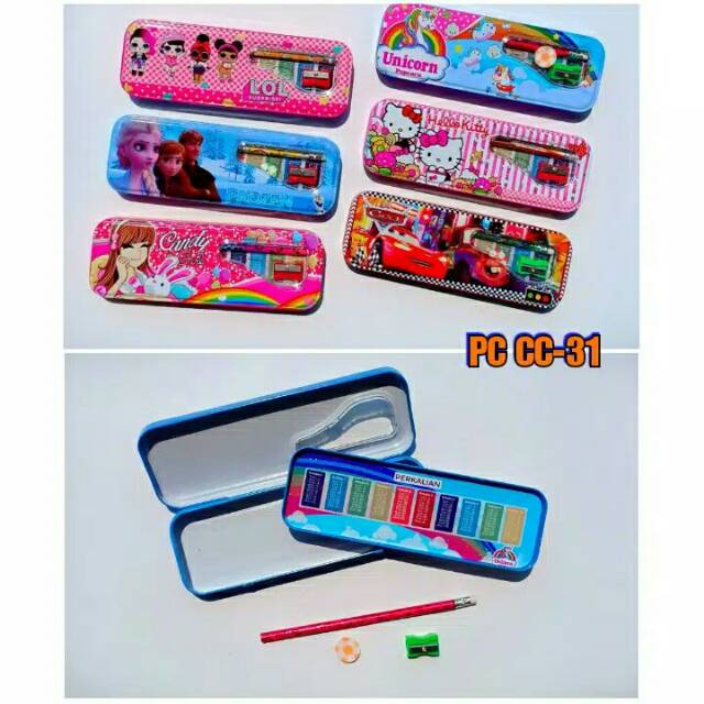 

TEMPAT PENSIL / KOTAK PENSIL KALENG + ISI KECIL KARAKTER DISNEY CC-31