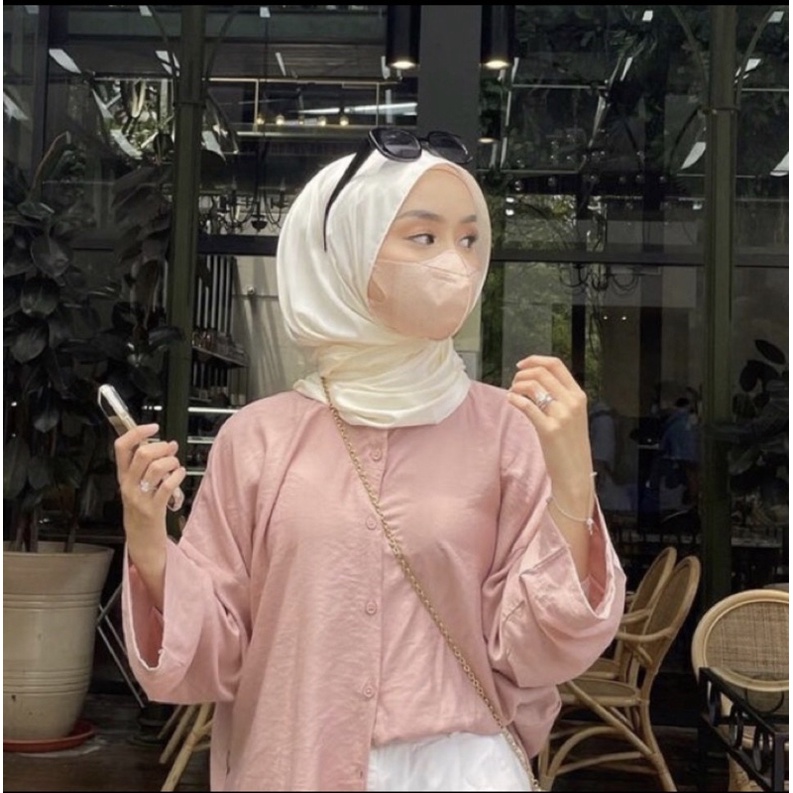 Pashmina Premium Satin Silk Malaysia Textured Crinkle (JAHIT TEPI KECIL SUPER RAPI)-BW (kekuningan)