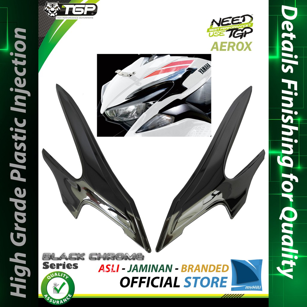 Bingkai Lampu Depan YAMAHA Aerox Black Chrome - Garnish Set TGP