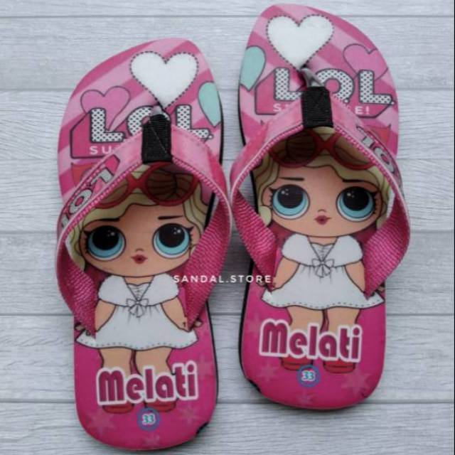 SANDAL CUSTOM NAMA KARAKTER LOL ANAK/DEWASA FREE CUSTOM SUKA SUKA