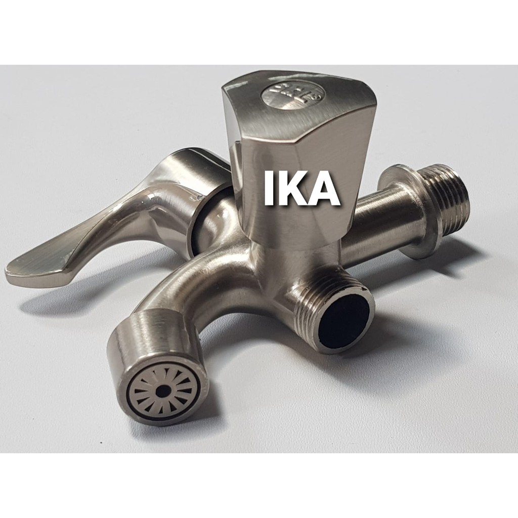 Kran Cabang Keran Shower Faucet Tembok Premium / Kran Cabang  Kran Shower Kran Stainless Kran Cabang Double Shower Sower Keran Dobel Stainless 1/2 Inch Kran Cabang Keran Shower Cabang Faucet Tembok Kamar Mandi 2 Way Stainless steel ss high quality