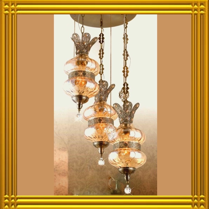 Lampu hias gantung premium MAROCCO STYLE susun 3 Ceiling living dining room tangga interior dekorasi