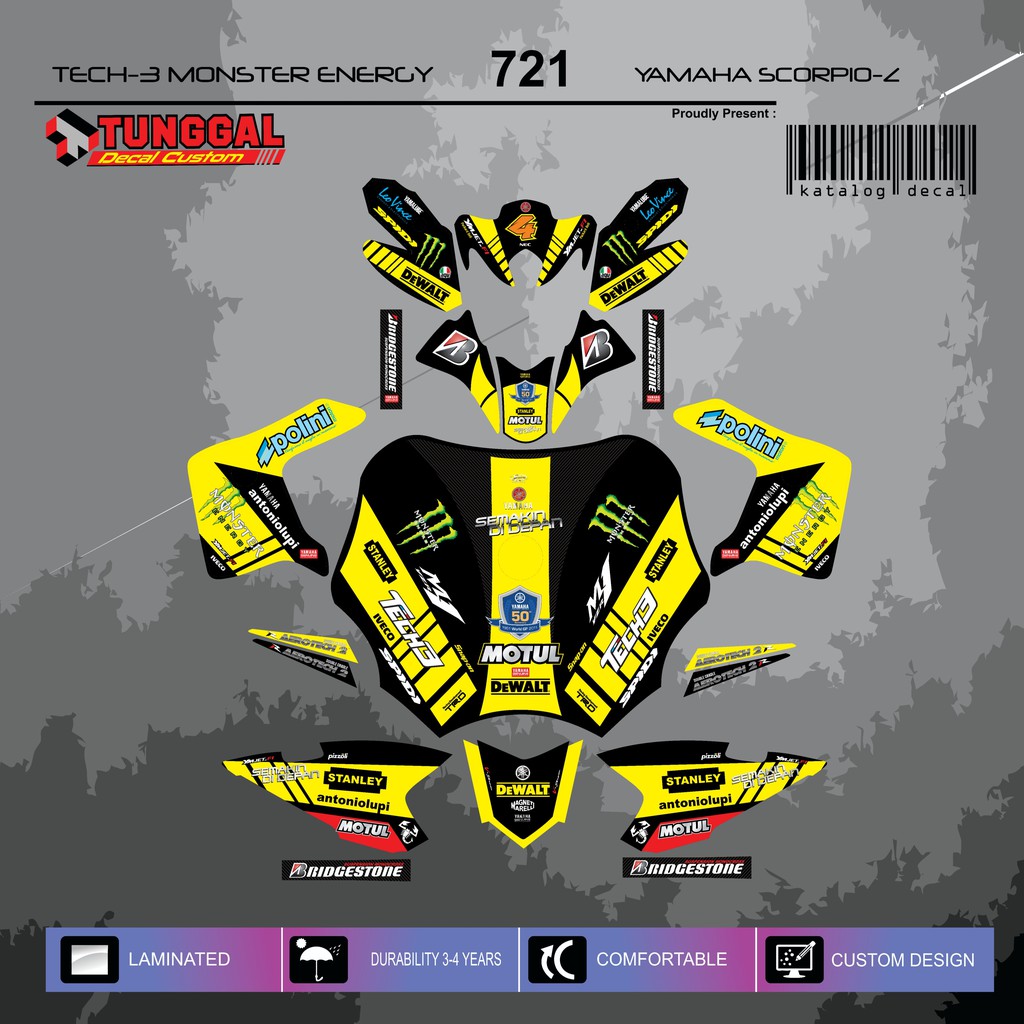 DECAL CUSTOM YAMAHA SCORPIO Z