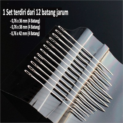 Jarum Jahit Tangan/Set Self/Threading Needles Bahan Stainlees