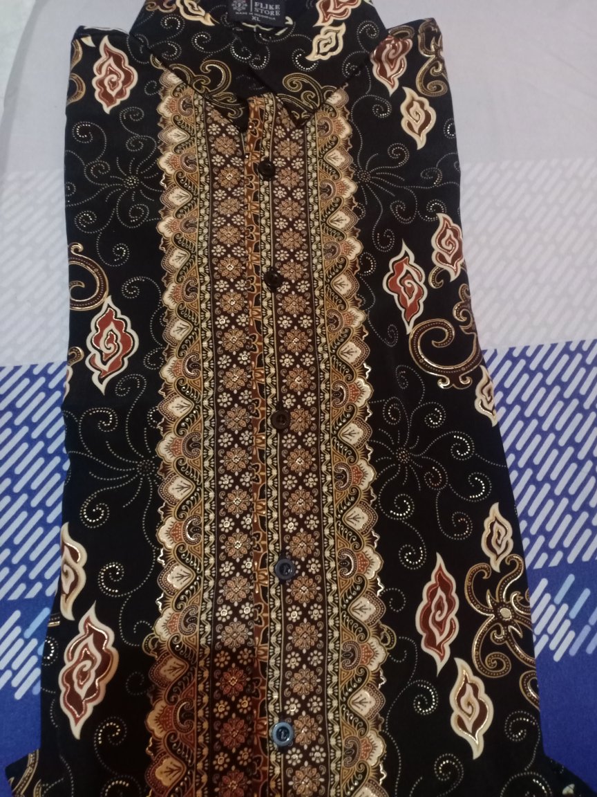 Flike Store - Kemeja Batik Tangan Panjang Motif Awan Peteng