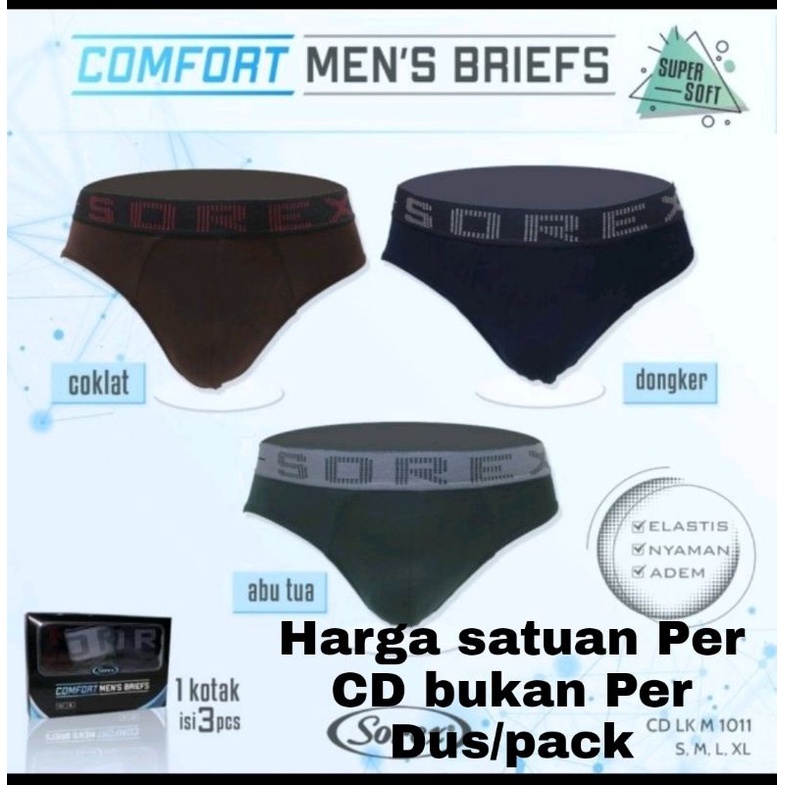 CD Celana Dalam Pria Sorex Comfort Mens Briefs Supersoft 1011 (1pcs)