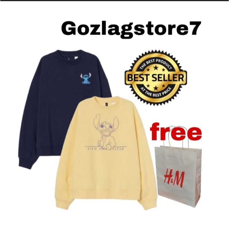 Crewneck hnm lillo Stitch yellow Crewneck hnm lillo Stitch nevi sweater sweatshirt full label dan washingtag free PAPERPAG h&amp;m