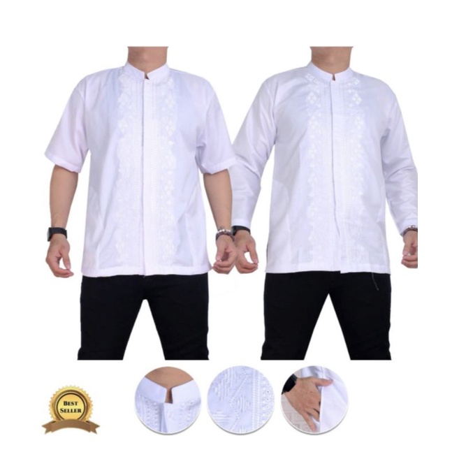 BAJU KOKO JUMBO PUTIH BORDIER XXXL/XXXXL