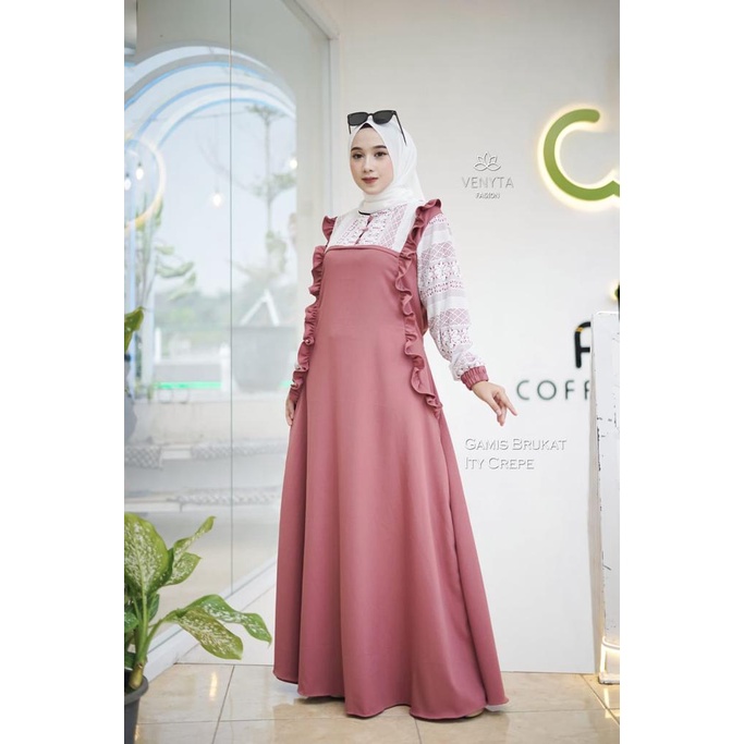 NARA NADA DRESS POLOS MIX BRUKAT MODEL BARU MAXI WANITA ELEGANT FASHION PESTA HAJATAN