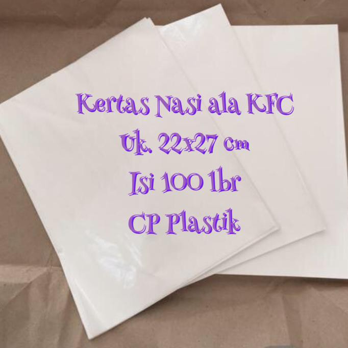

OBRAL Kertas Nasi | Wrapper ala KFC Uk. 22x27 cm (isi 100 lbr) Termurah
