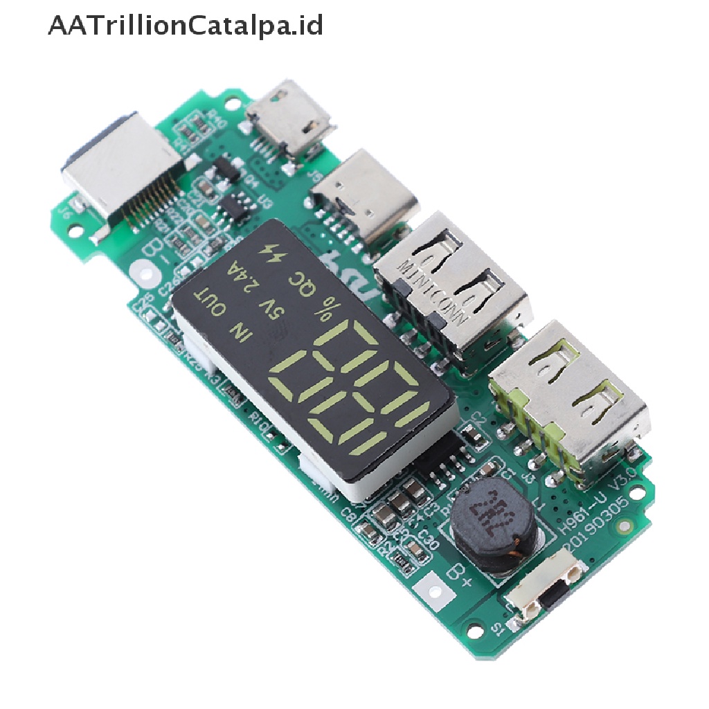 Aatrillioncatalpa Papan Sirkuit Power Charger Dual USB Tipe C Dengan Lampu LED