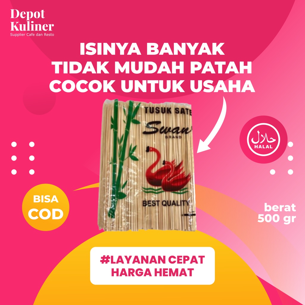 Lidi Tusuk Sate Pendek 500gr Ukuran 16cm / Serbaguna