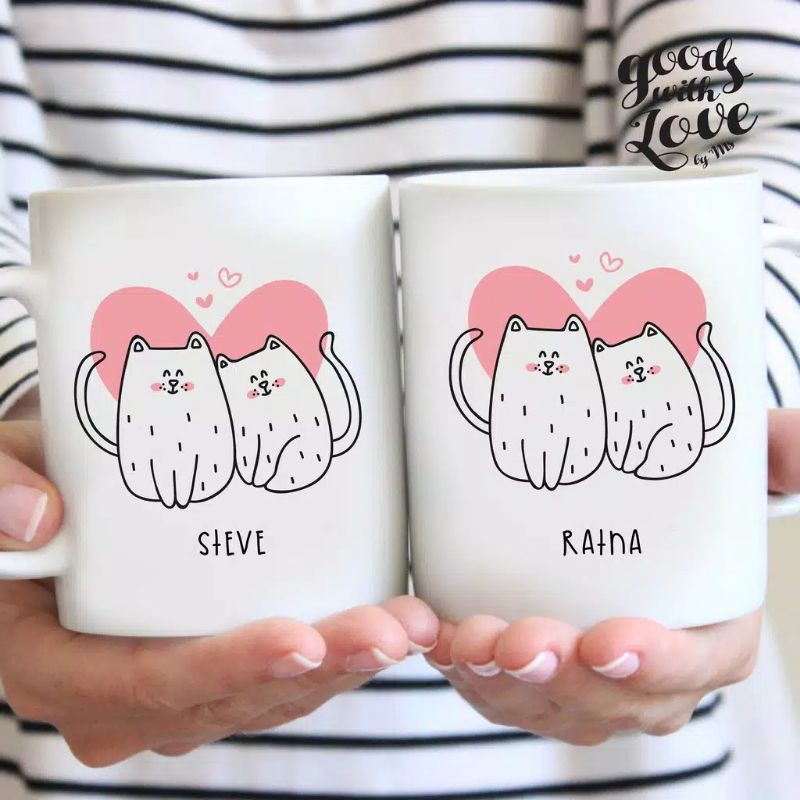 ASTONE Mug Custom foto & tulisan  Wedding