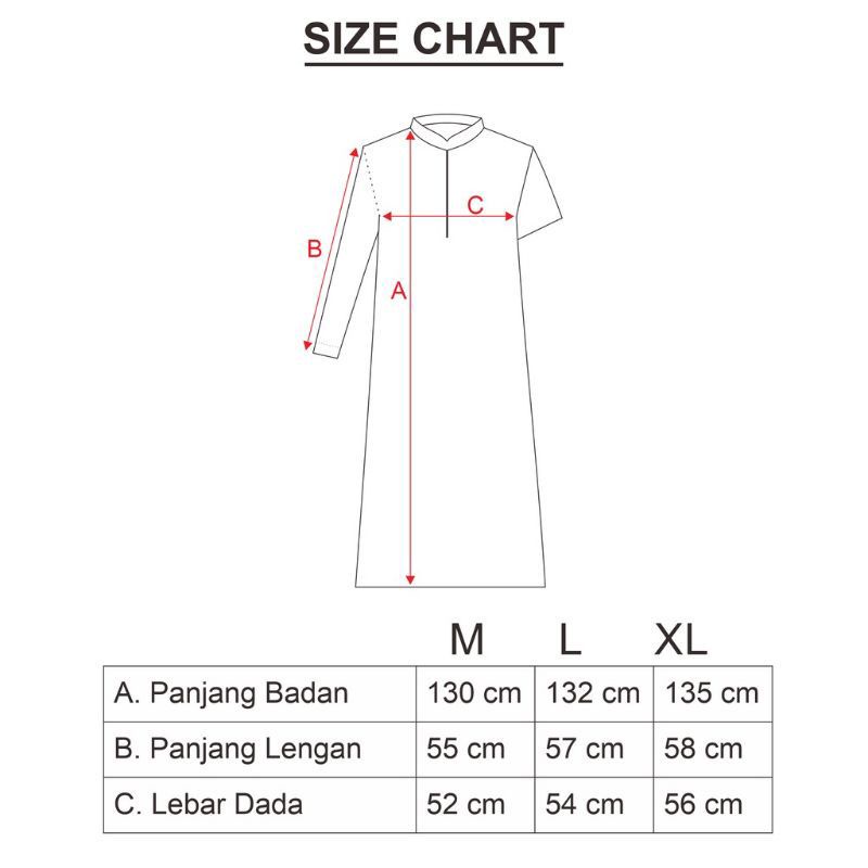 Jubah Gamis Polos Pria Lengan Panjang Bahan Katun Adem
