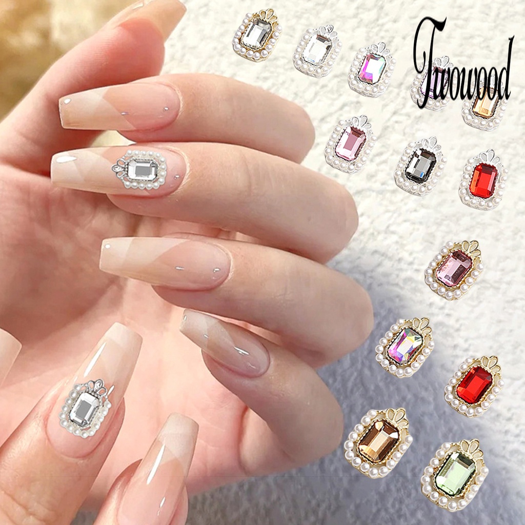 5pcs / Set Ornamen Mutiara Imitasi Bentuk Octagonal Untuk Dekorasi Nail Art