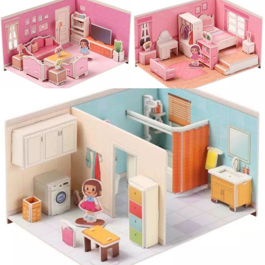 NEW PRODUCT DIY 3D Foam Puzzle Mainan Edukasi Anak Miniatur Interior Rumah Rumahan Bongkar Pasang BP