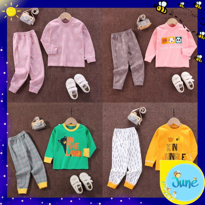 READY JAKARTA] BAJU TIDUR ANAK SETELAN PIYAMA BAYI SET LENGAN PANJANG BAHAN LEMBUT #443-446