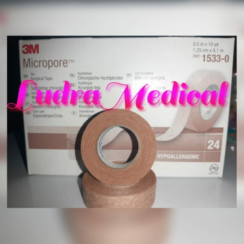 Plester Coklat 3M Original Micropore Skin Tone 0,5 inc @eceran