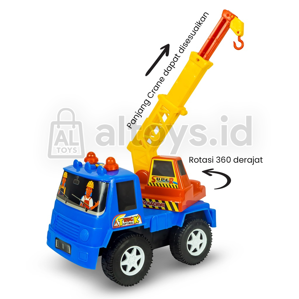 Mainan Truck Crane Crawler Train Optimal ST2206 Mobil Kren Konstruksi