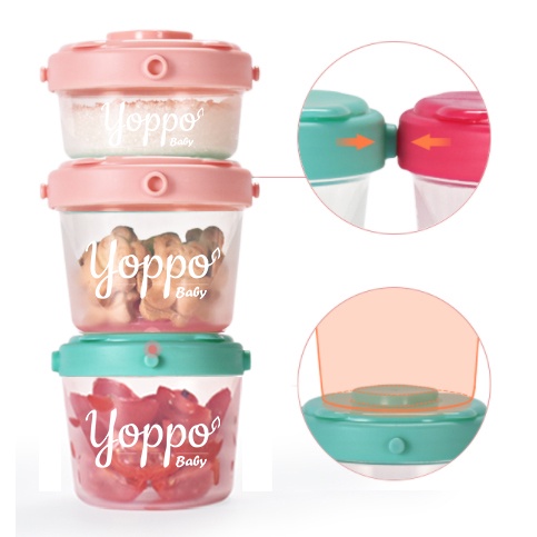 Yoppo Baby- Wadah Mpasi 3in1 / Food Container / Wadah Kaldu Mpasi  3pcs