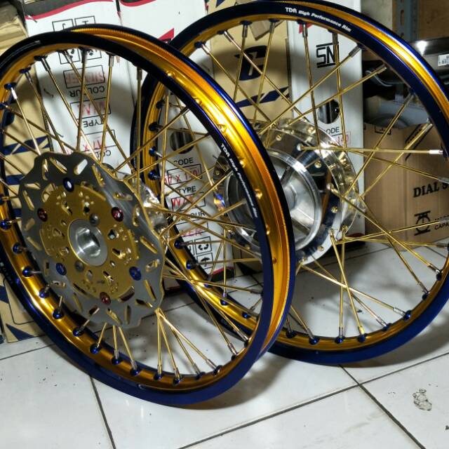 Paketan velg jari jari ring 17 uk 140/140 motor jupiter vega r old/new dll