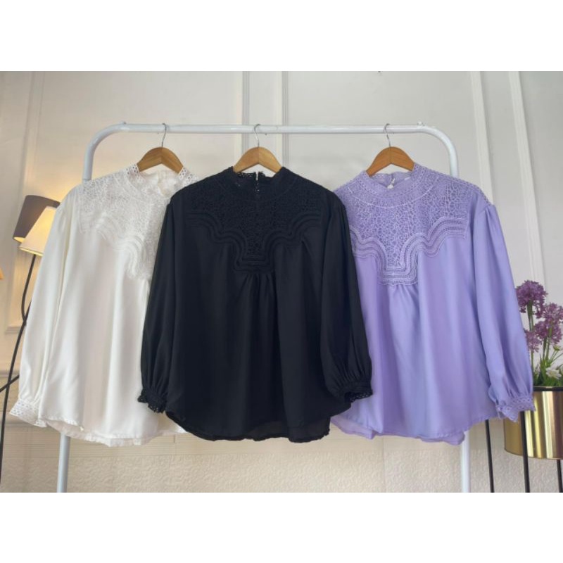 Atasan Katun Mix Renda/Blouse Azalea Import by MJS