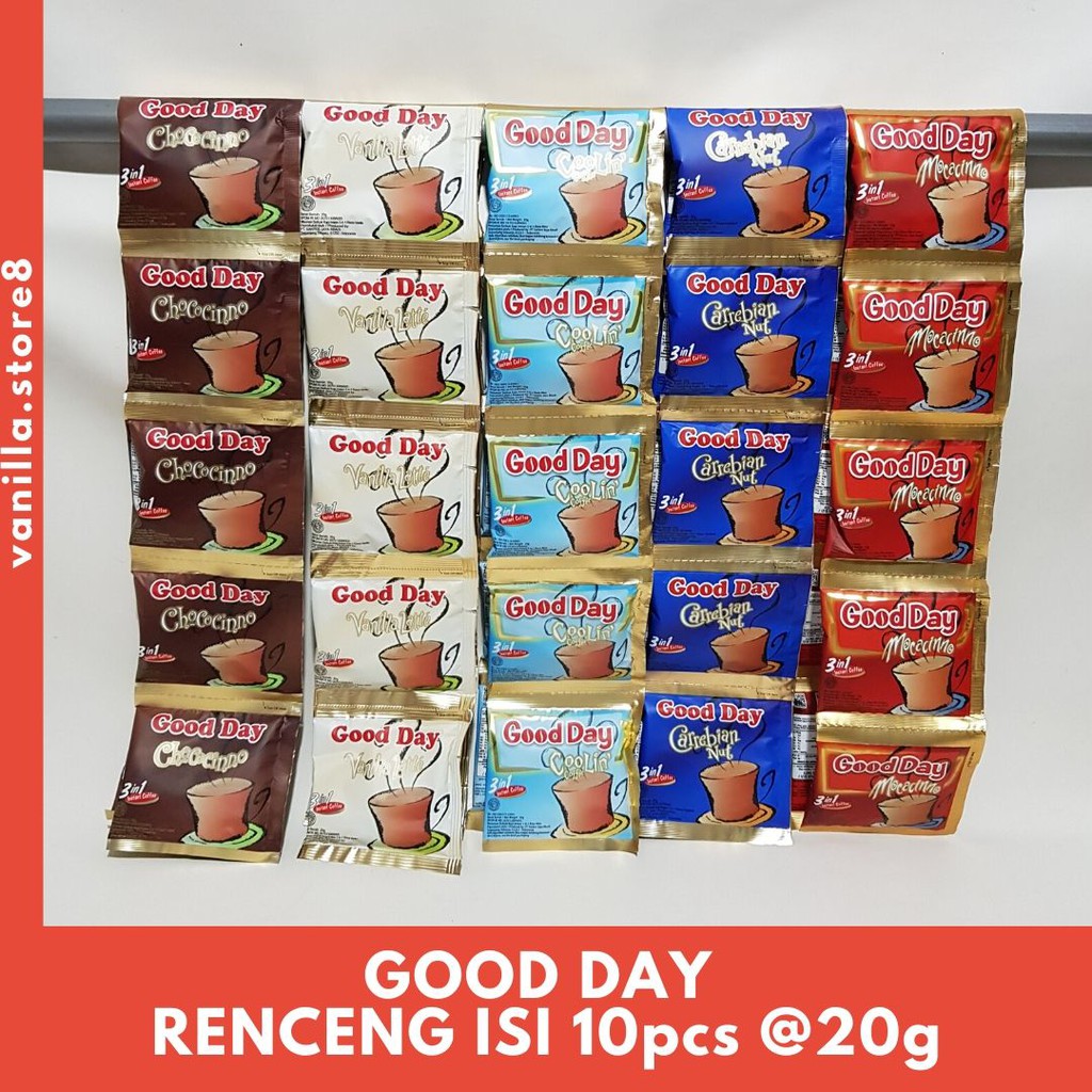 

GOOD DAY 3in1 INSTANT COFFEE RENCENG ISI 10sachet @20g