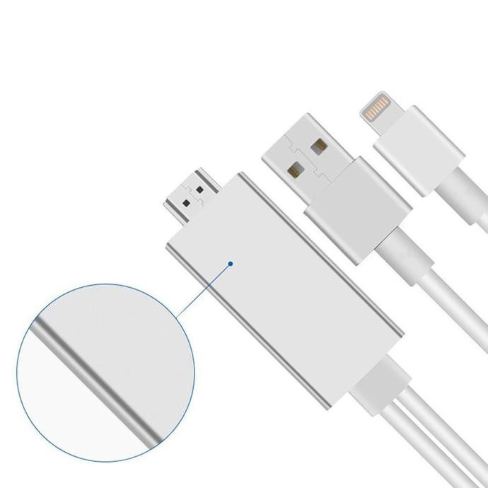 New Kabel Lightning Iphone 5 6 Ipad 4 Mini Air Pro Ke Hdmi Lcd Tv Hdtv - Hitam Move To Mymisi
