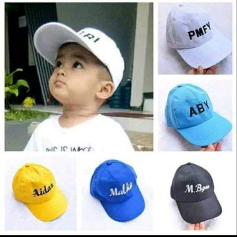 (BISA COD) TOPI TWILL ANAK FREE NAMA -TOPI ANAK FREE NAMA SUKA SUKA- TOPI ANAK CEWEK COWOK FREE NAMA